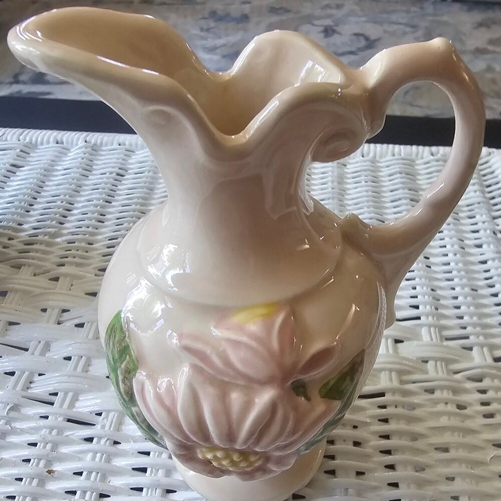 Vintage Hull Small Pink Flower Daisy Pitcher Vase